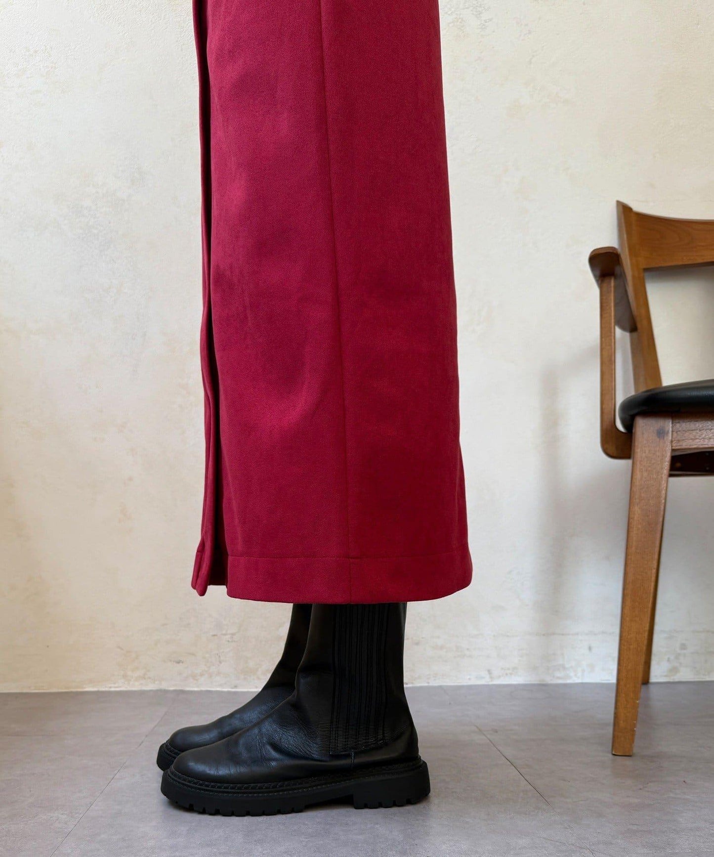 麂皮絨針織半身裙