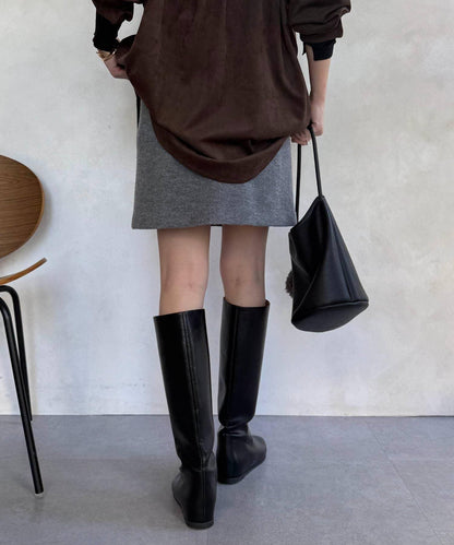 粗花呢羊毛迷你裙