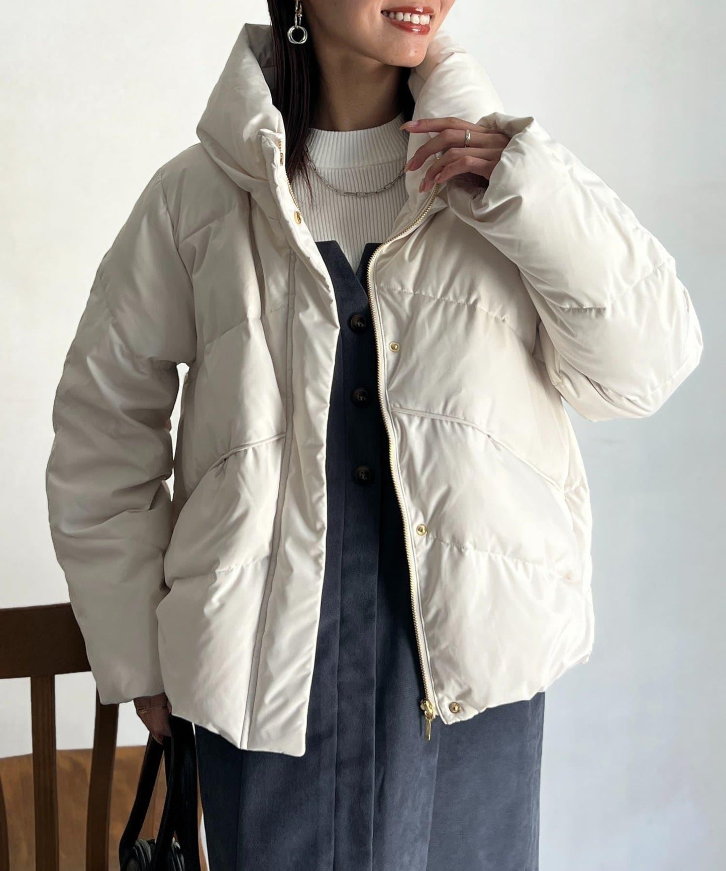 高領彈力羽絨服