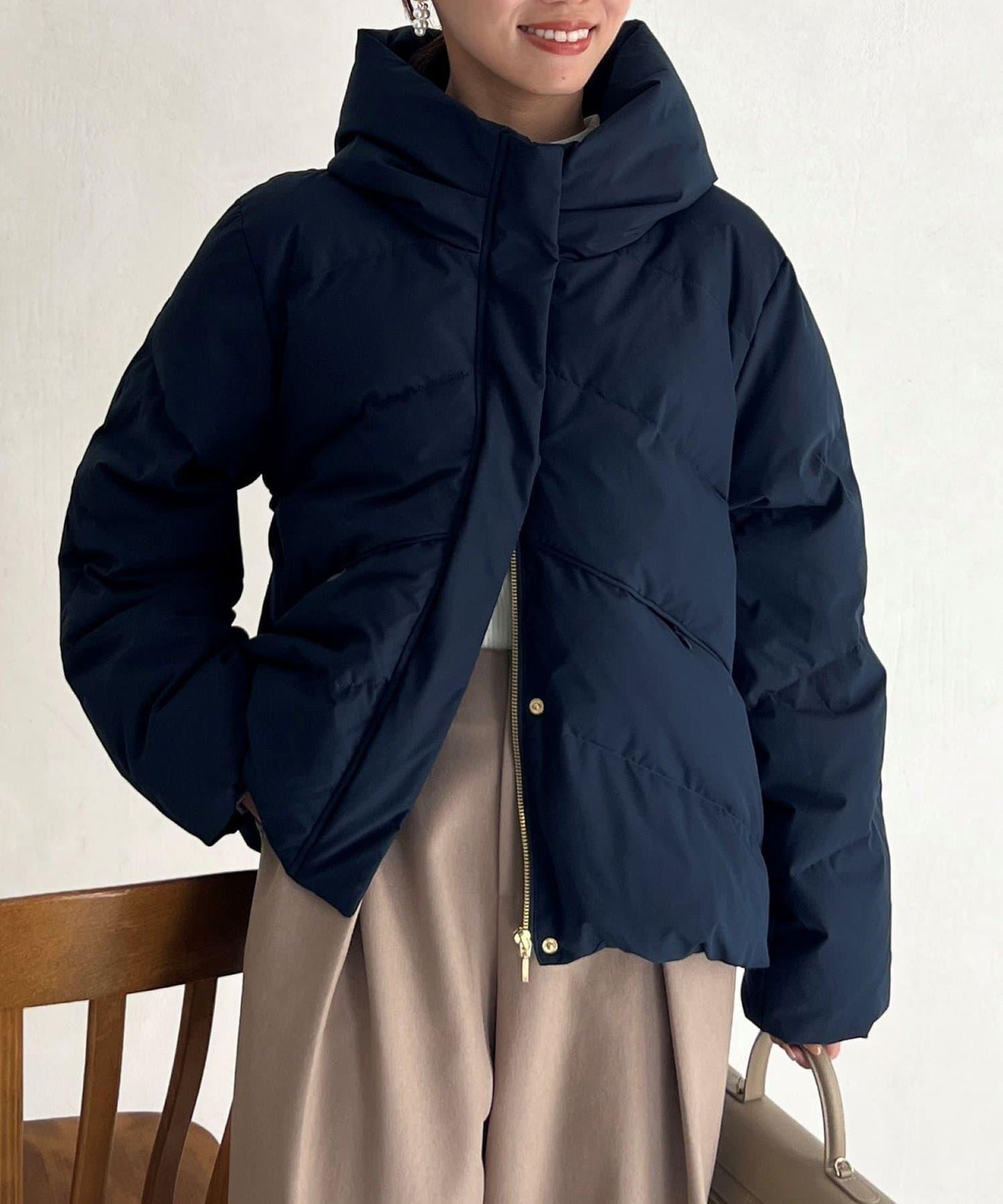 高領彈力羽絨服