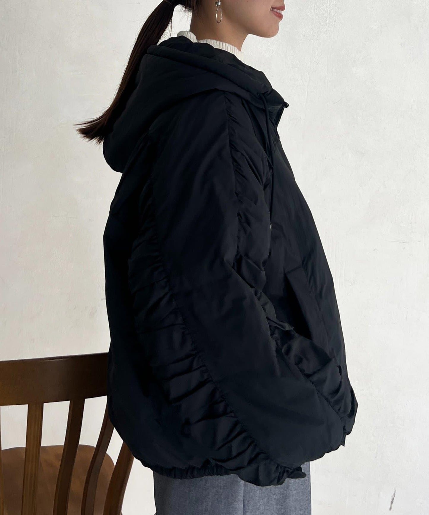 層疊褶皺羽絨服