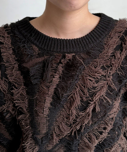 流蘇裝飾針織套頭衫