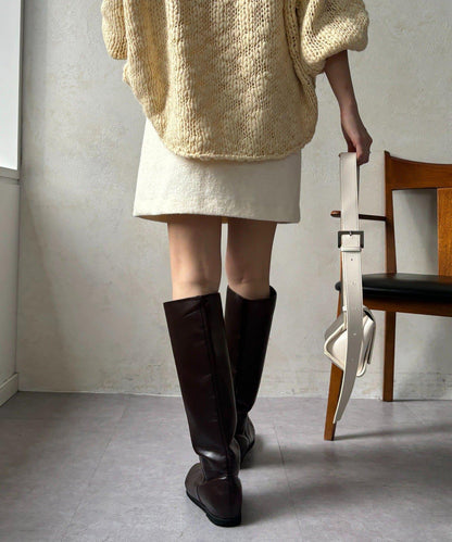 粗花呢羊毛迷你裙