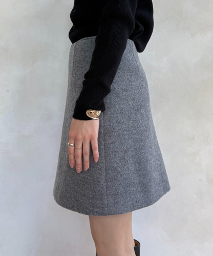 粗花呢羊毛迷你裙