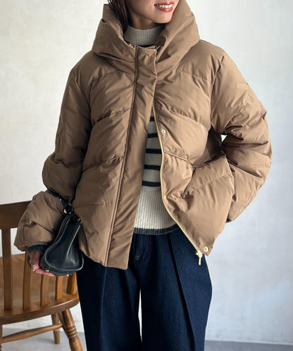 高領彈力羽絨服