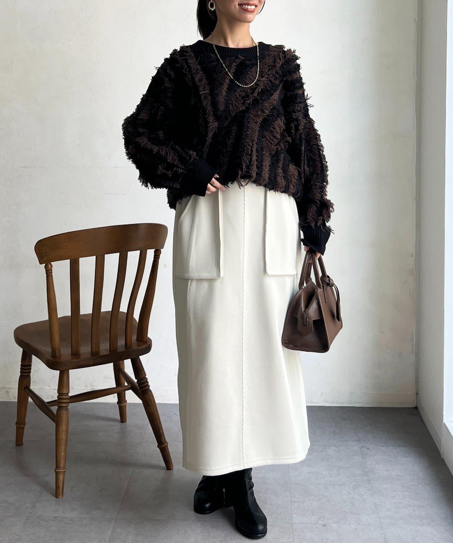 流蘇裝飾針織套頭衫