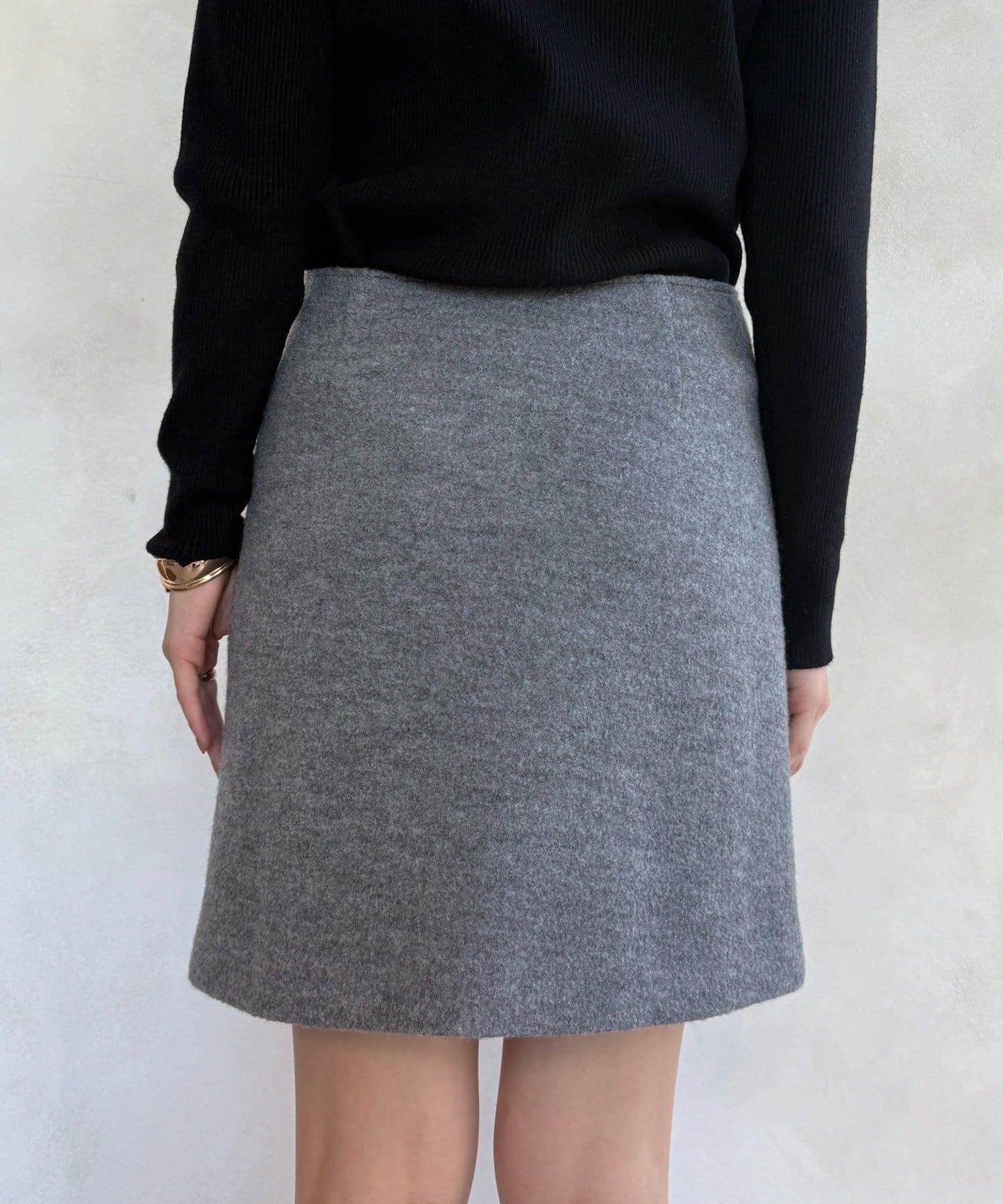 粗花呢羊毛迷你裙
