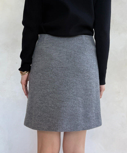 粗花呢羊毛迷你裙