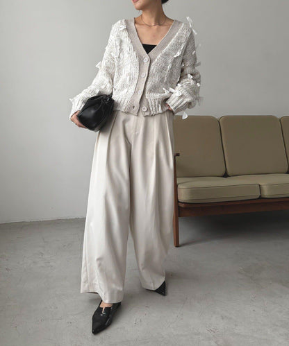 蝴蝶結針織開衫