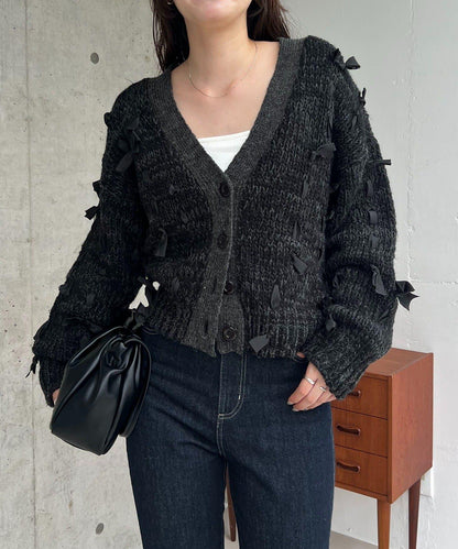 蝴蝶結針織開衫