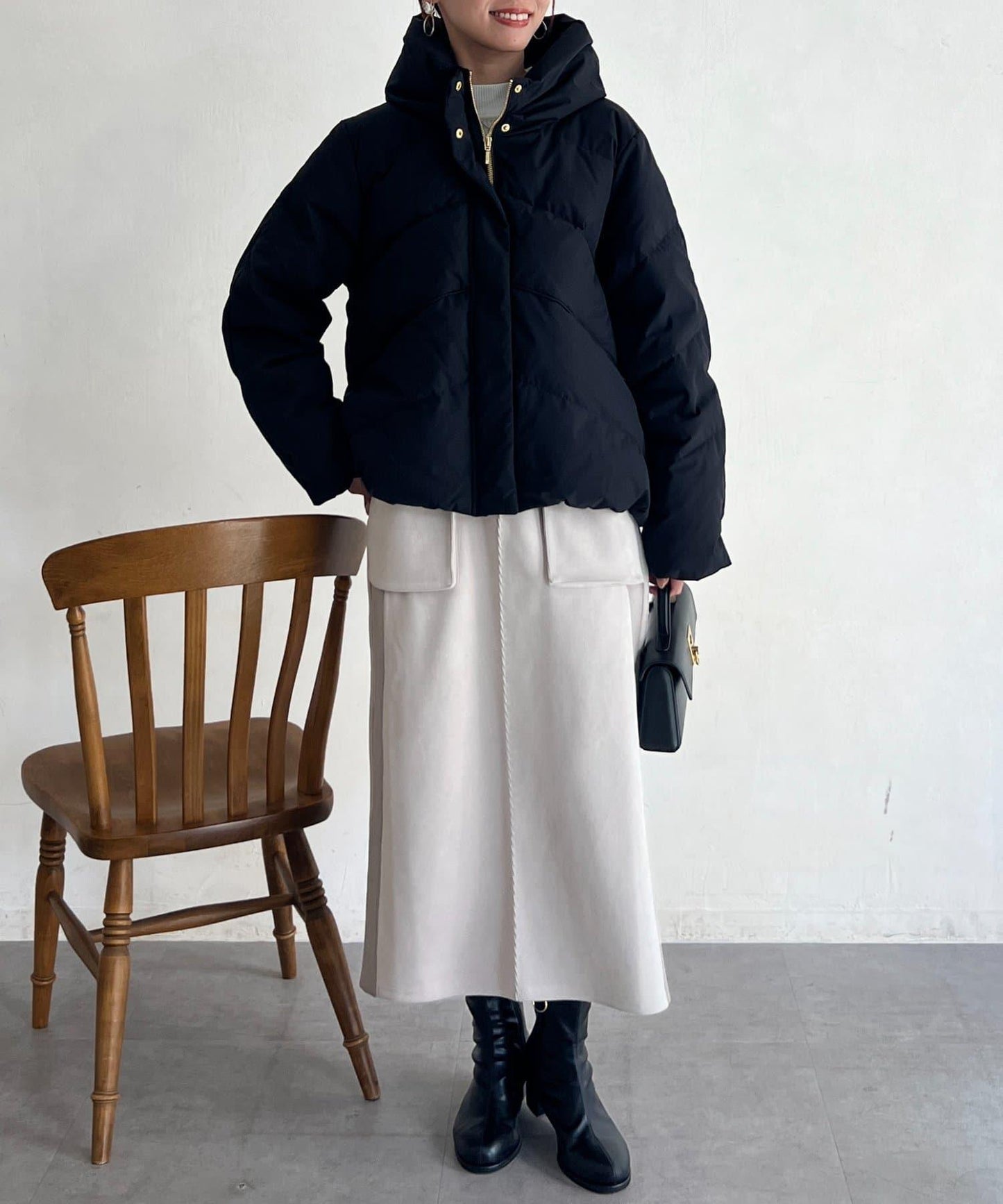 高領彈力羽絨服