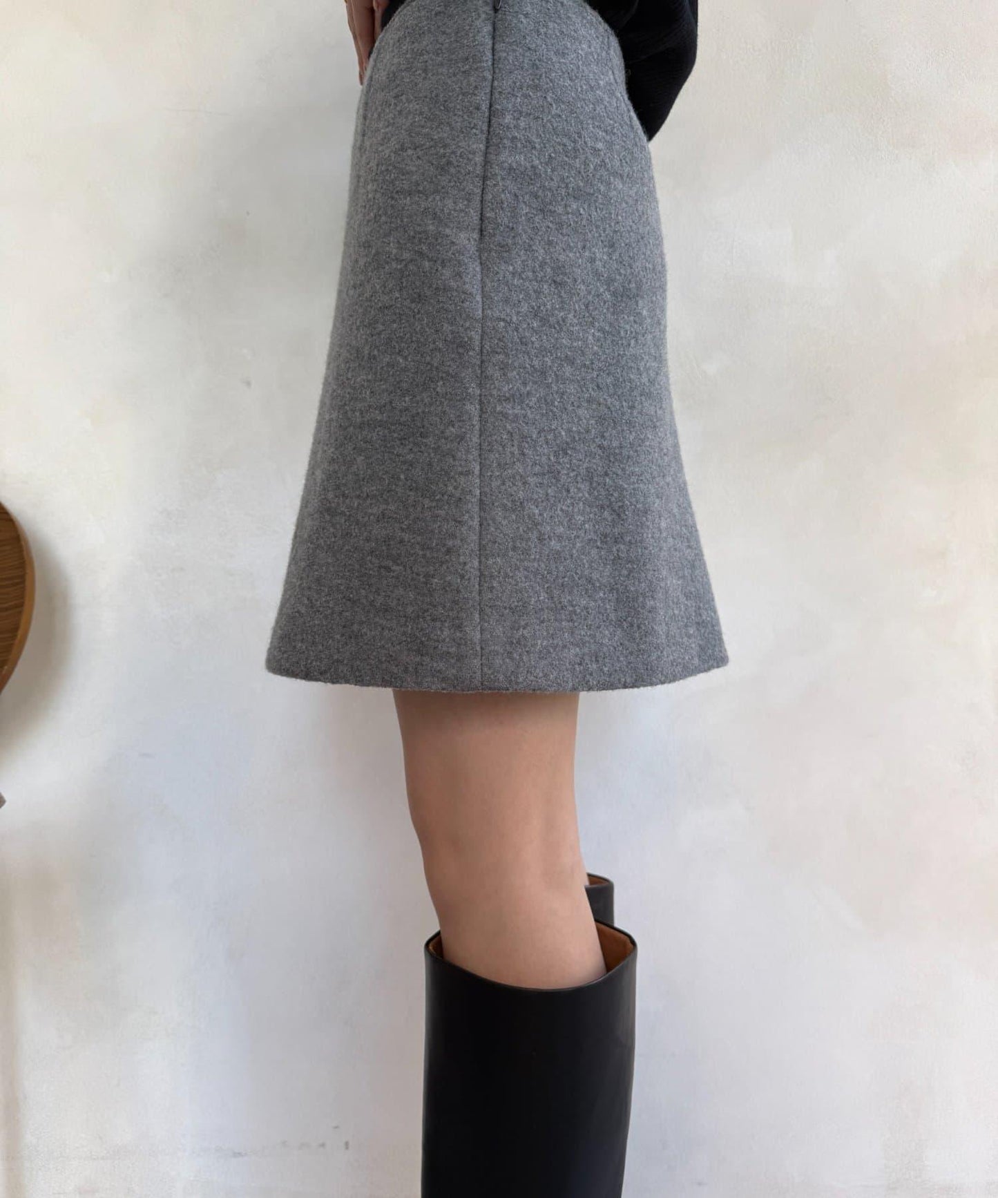 粗花呢羊毛迷你裙