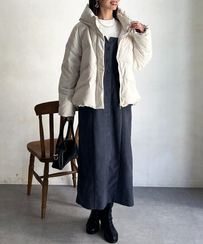 高領彈力羽絨服