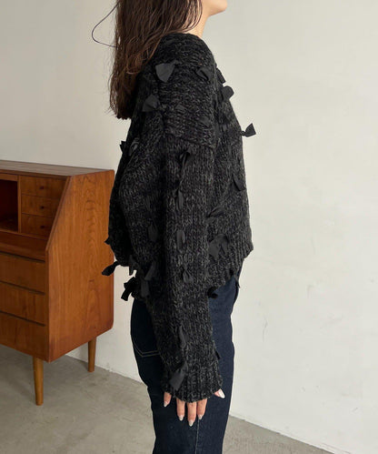 蝴蝶結針織開衫