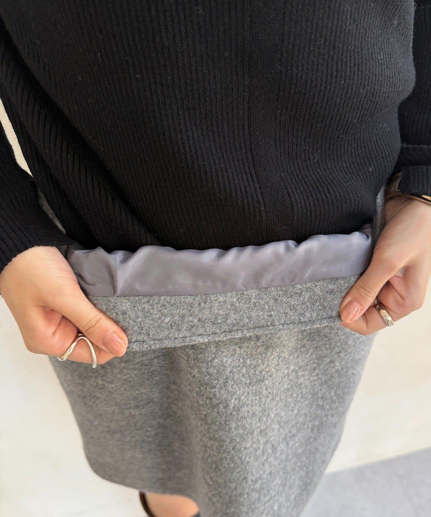 粗花呢羊毛迷你裙