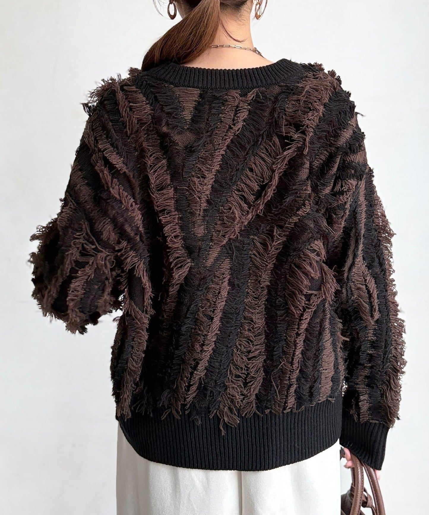 流蘇裝飾針織套頭衫
