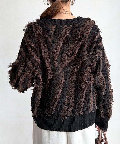 流蘇裝飾針織套頭衫