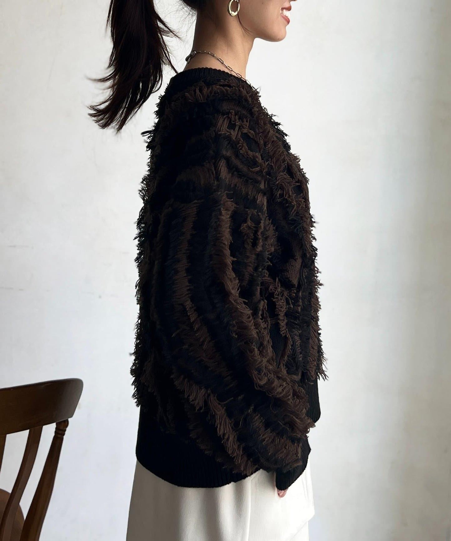 流蘇裝飾針織套頭衫