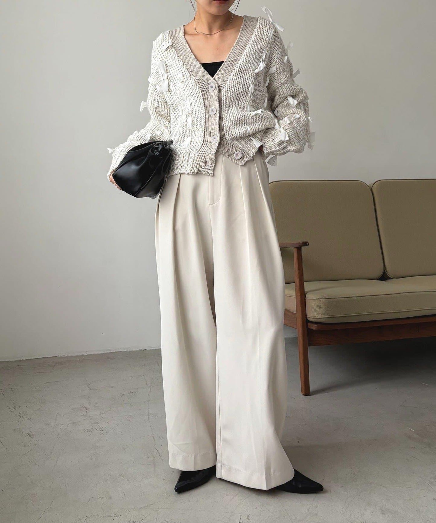 蝴蝶結針織開衫