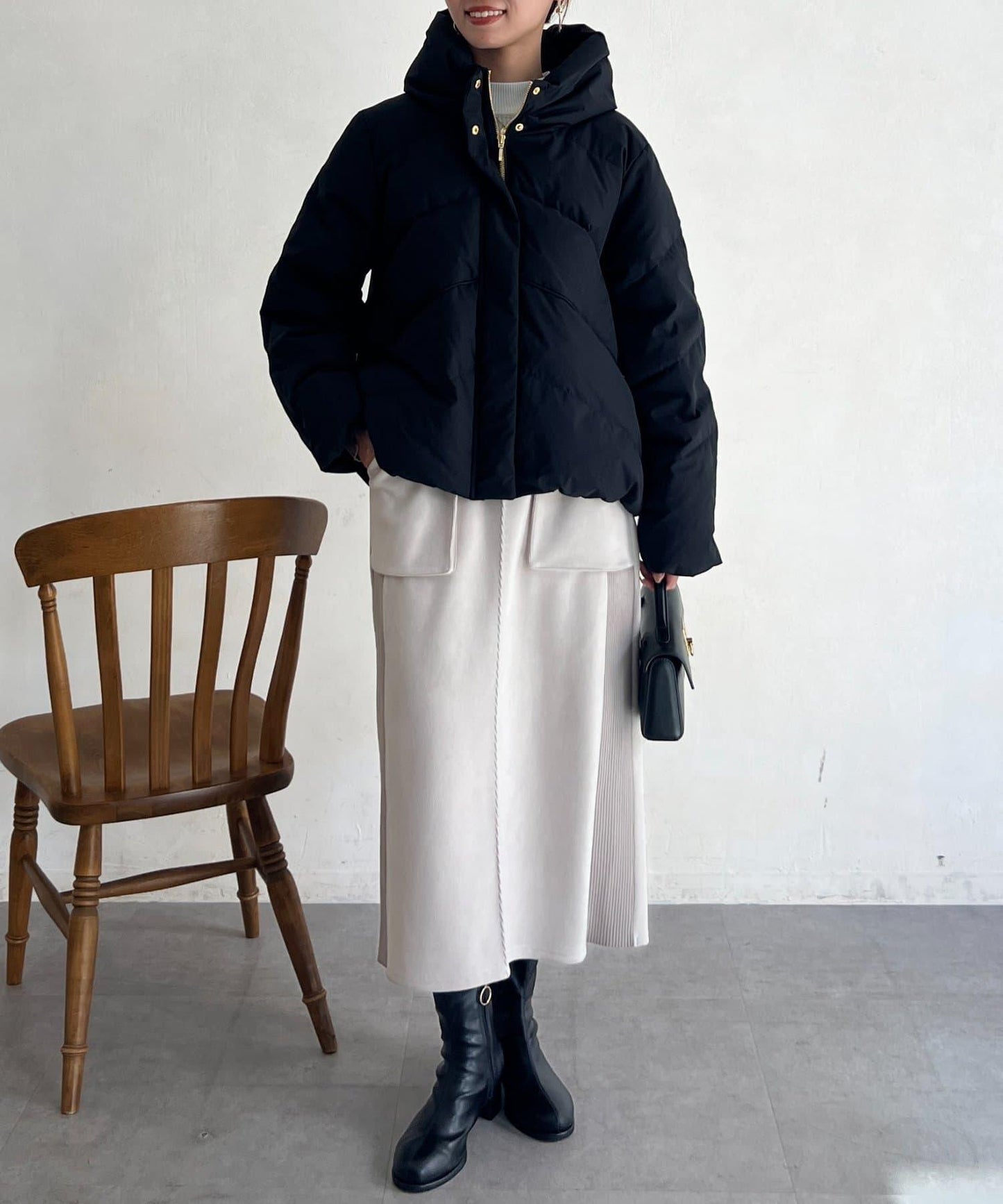 高領彈力羽絨服