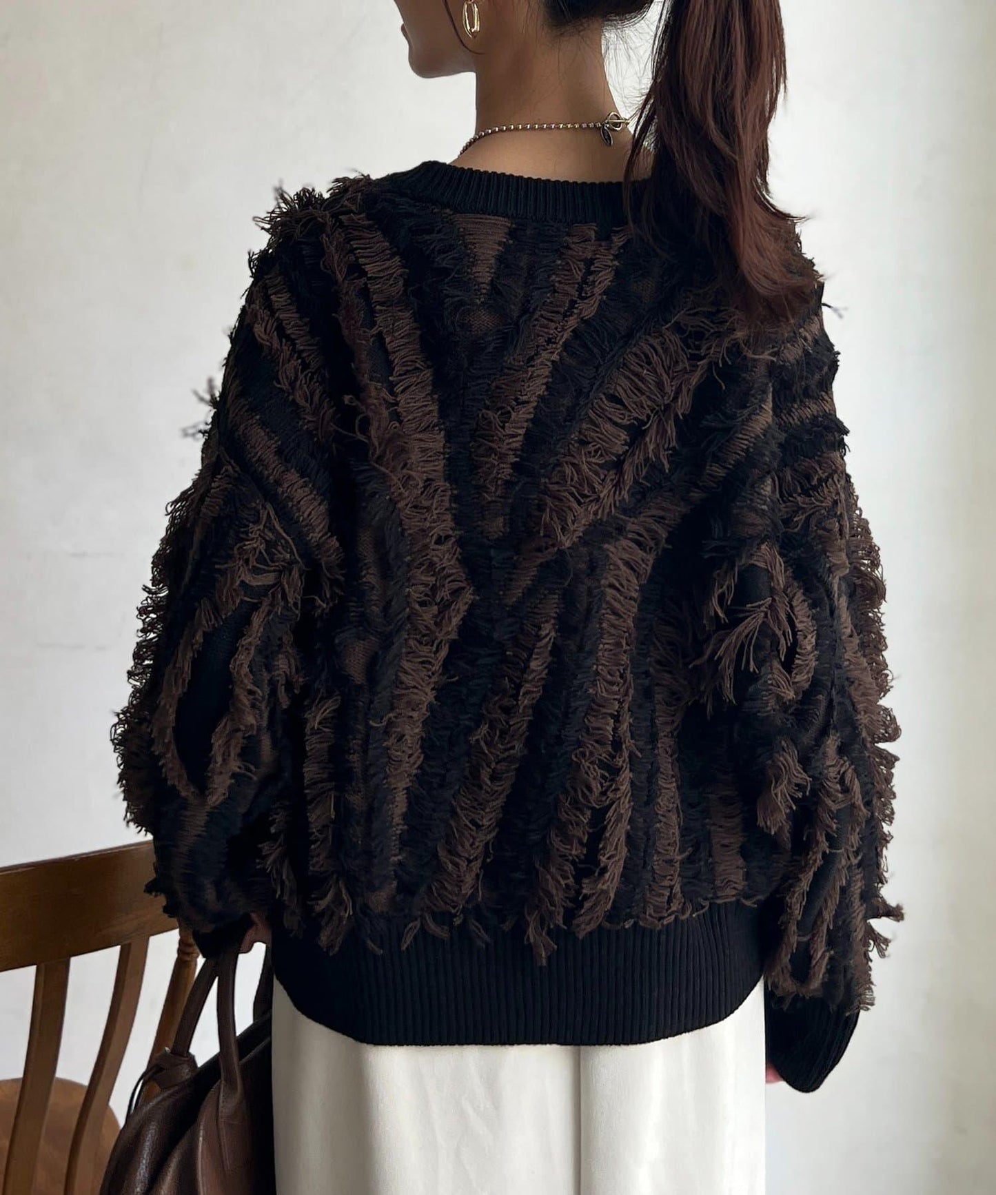 流蘇裝飾針織套頭衫