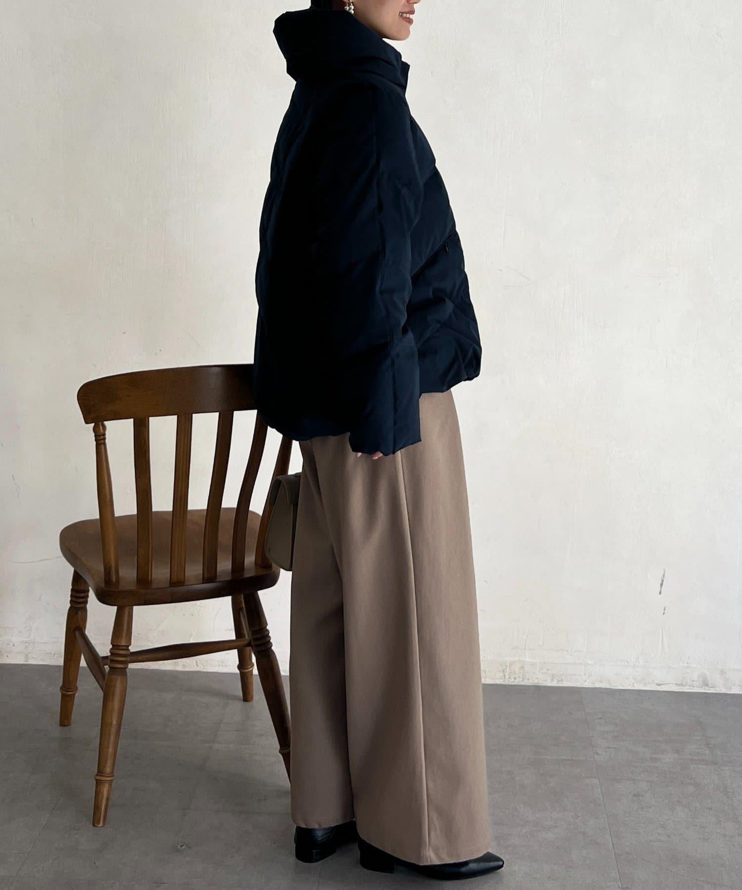 高領彈力羽絨服