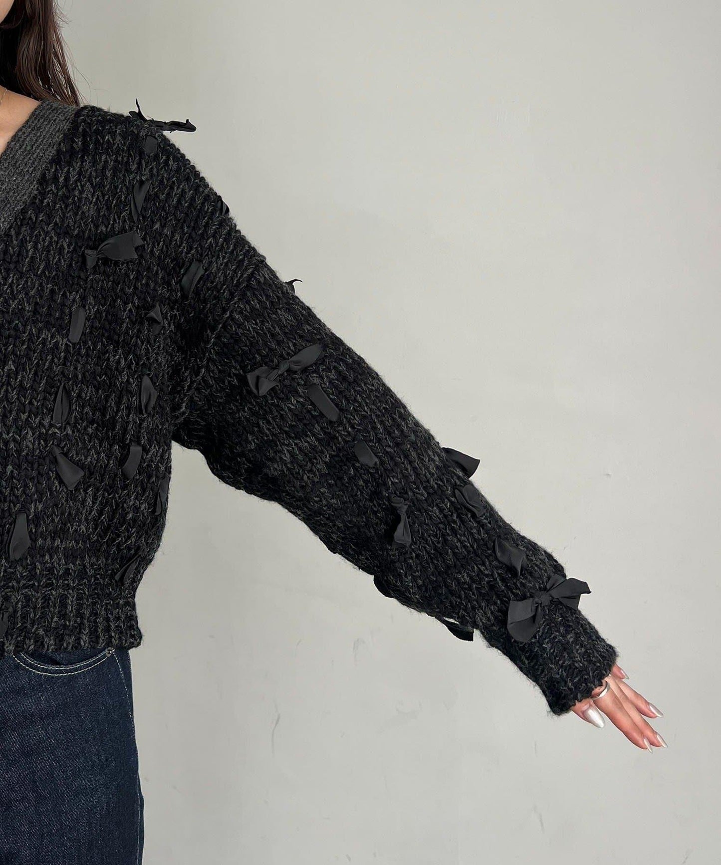 蝴蝶結針織開衫