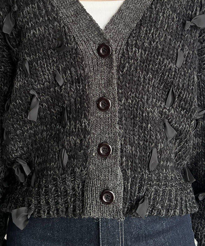 蝴蝶結針織開衫