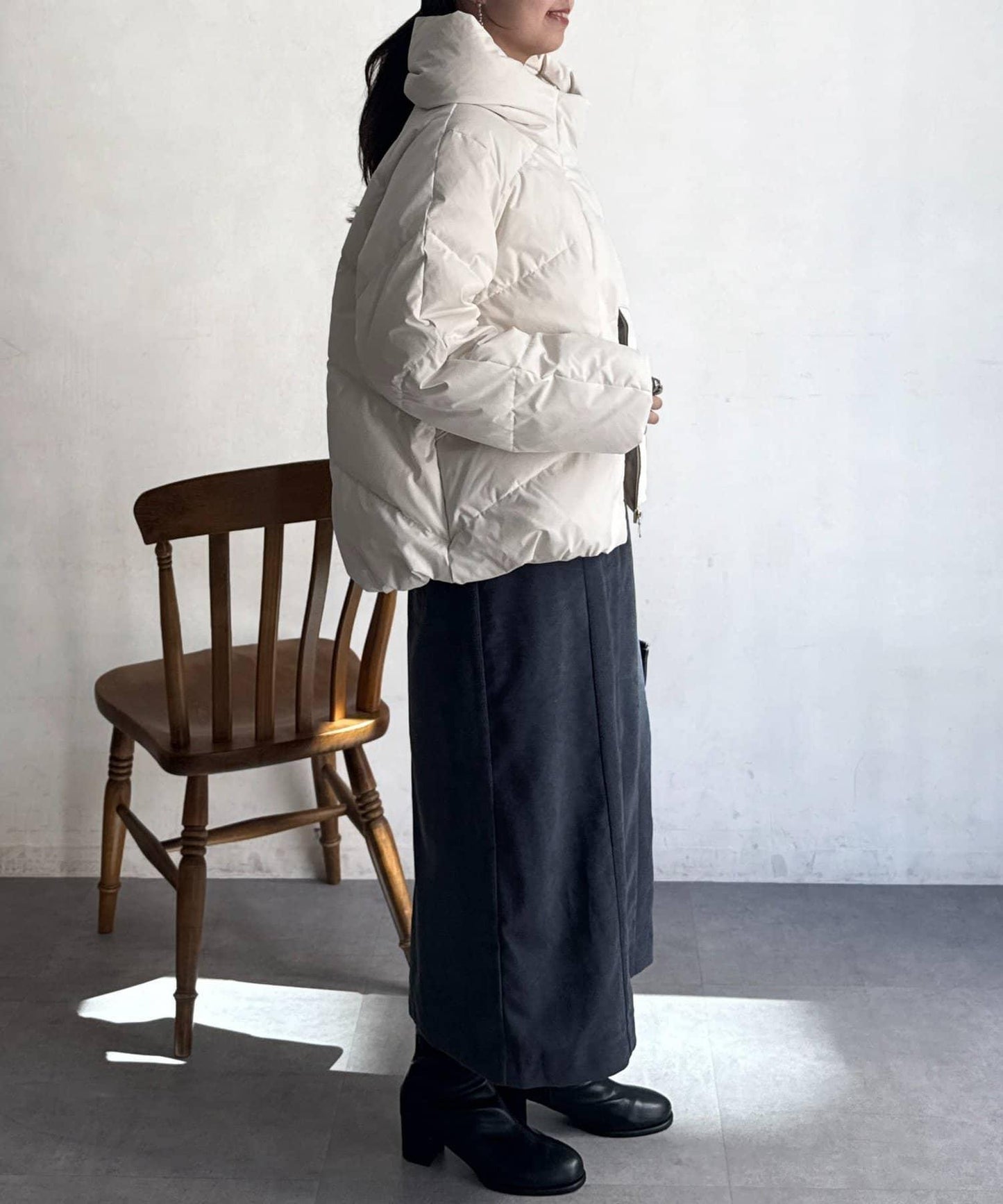 高領彈力羽絨服