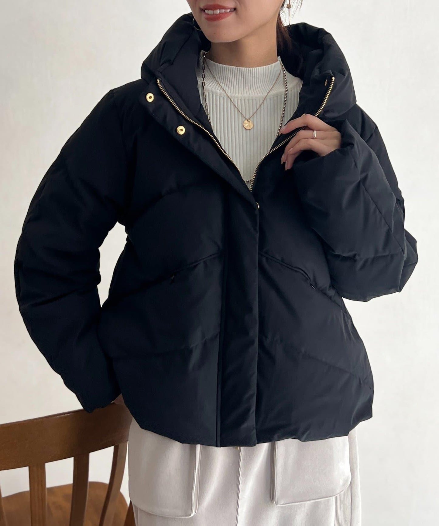 高領彈力羽絨服