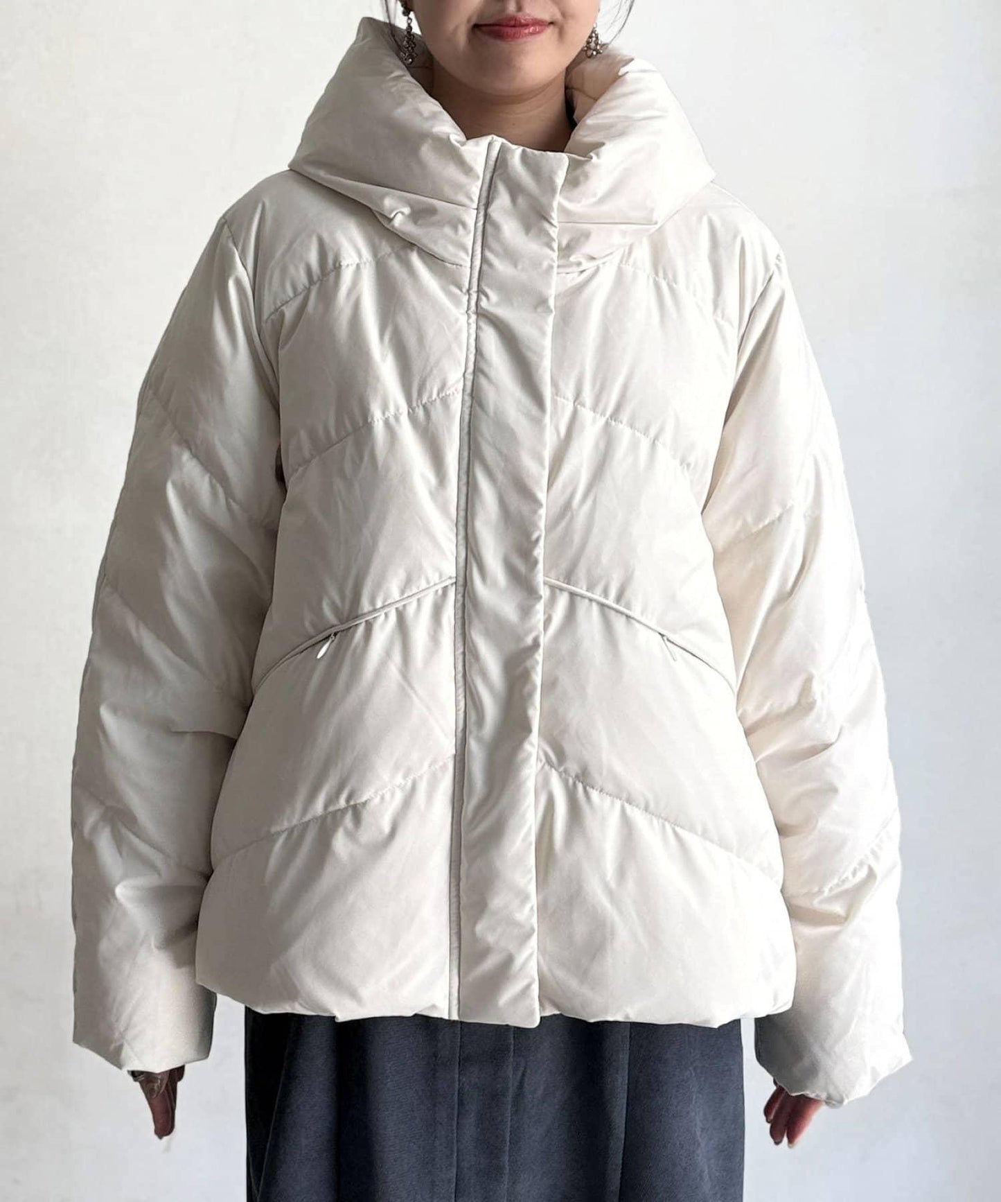 高領彈力羽絨服