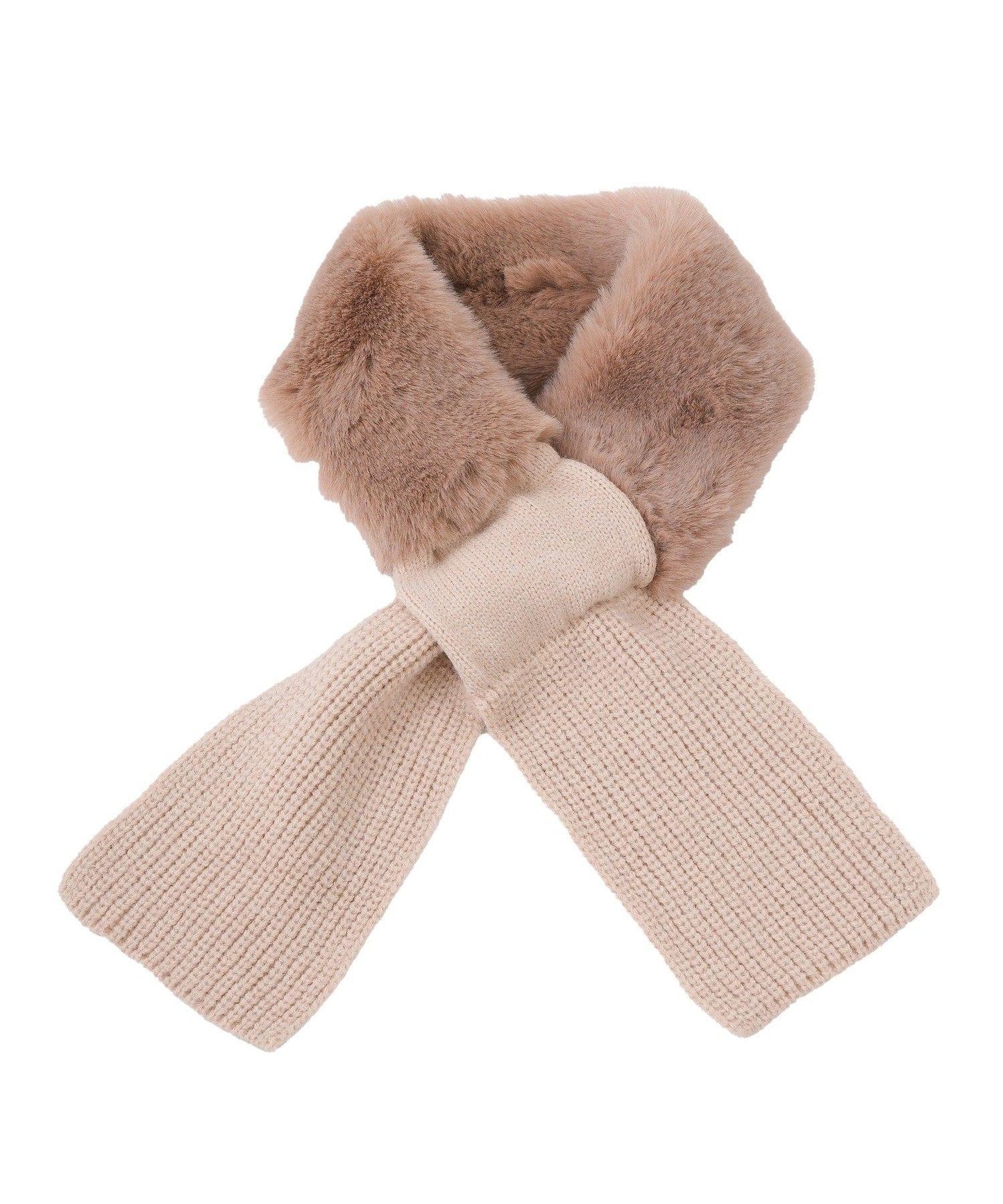 フェイクファーニットティペットマフラー