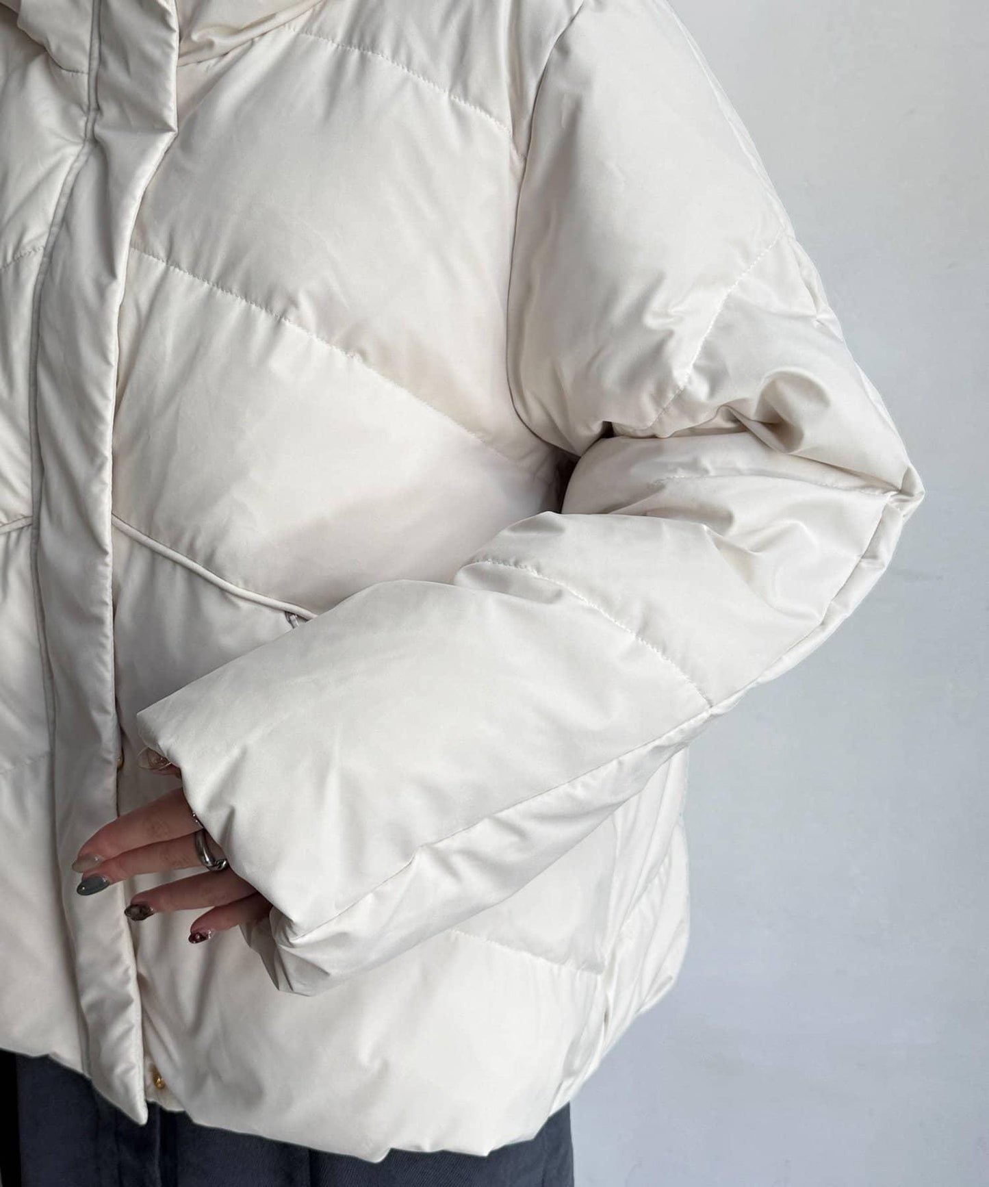 高領彈力羽絨服