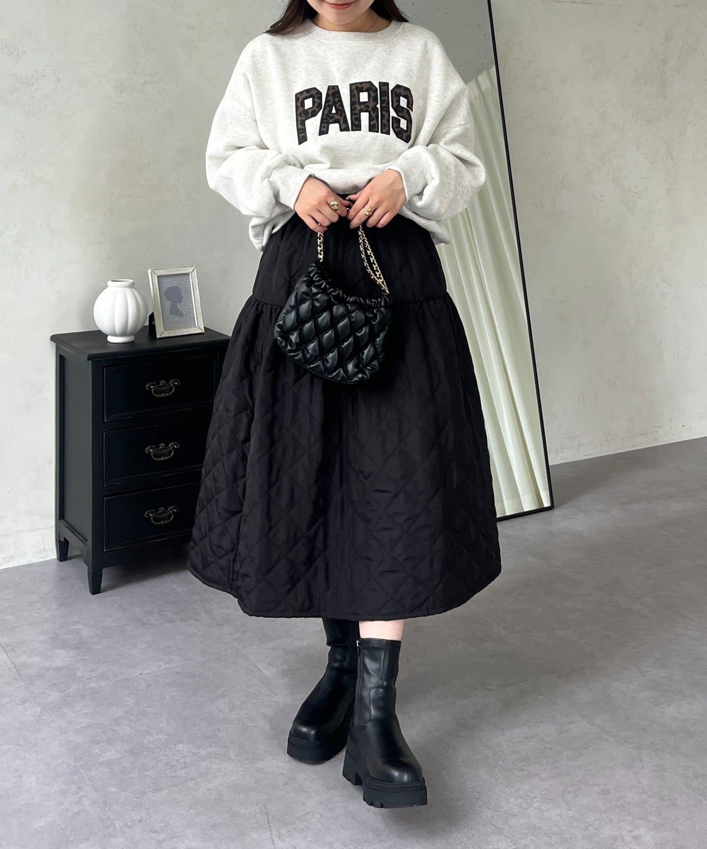 PARIS豹紋標誌加絨衛衣