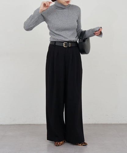 高領羅紋針織衫