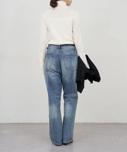 高領羅紋針織衫