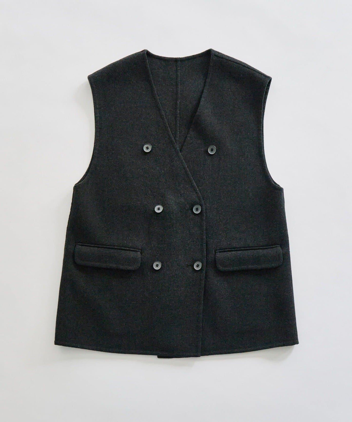 手工風羊毛混紡馬甲背心