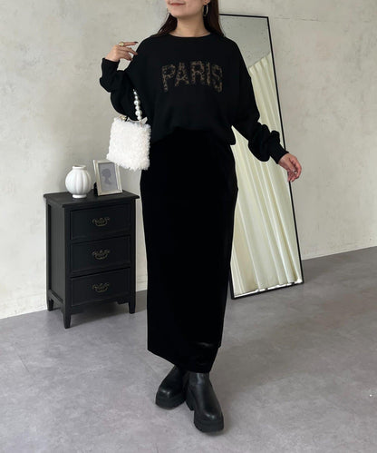 PARIS豹紋標誌加絨衛衣