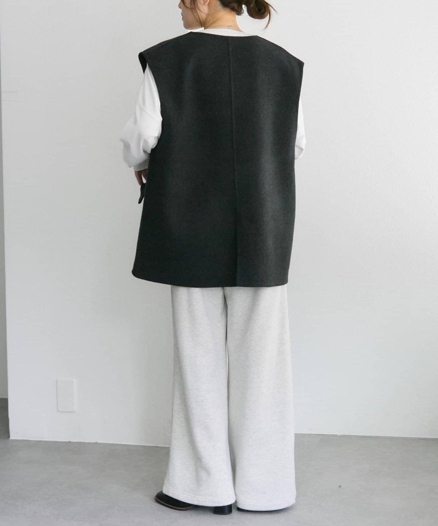 手工風羊毛混紡馬甲背心