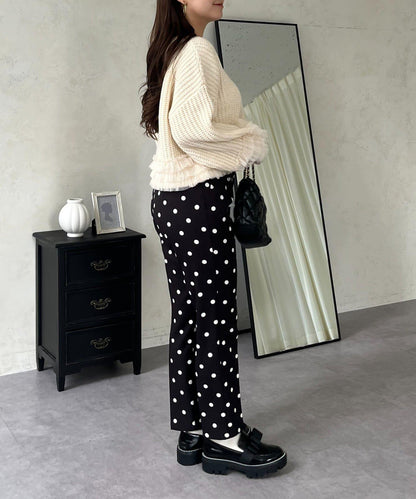 網紗荷葉邊針織開衫