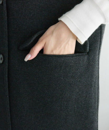 手工風羊毛混紡馬甲背心