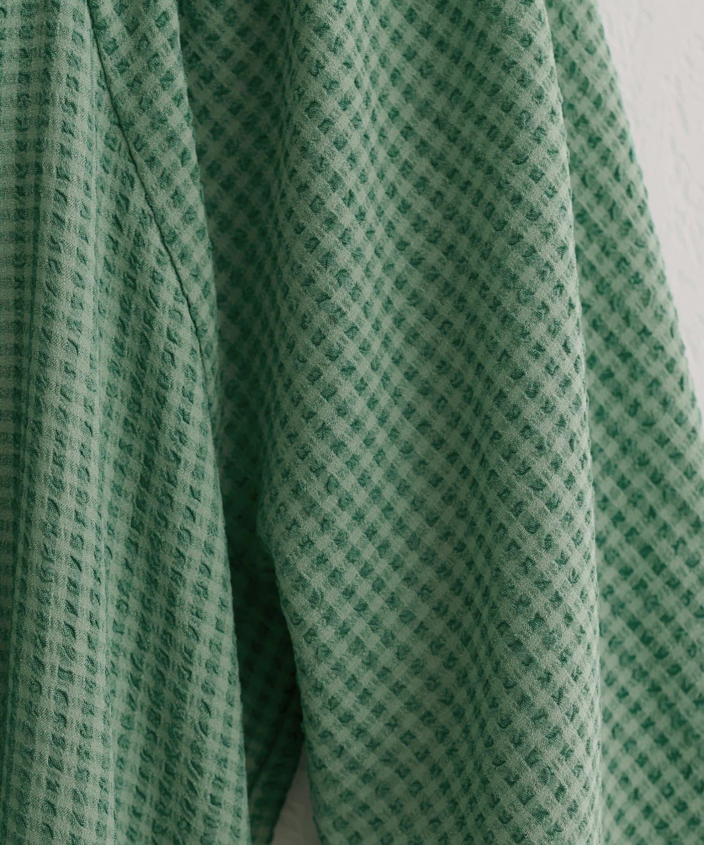 【natural couture】立體格紋泡泡袖連衣裙