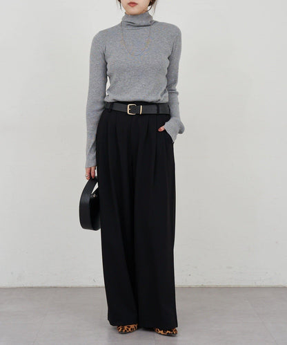 高領羅紋針織衫