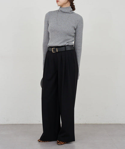 高領羅紋針織衫