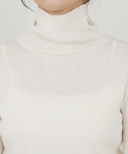 高領羅紋針織衫