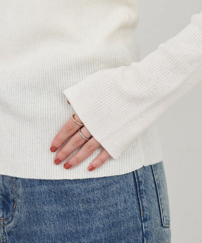 高領羅紋針織衫