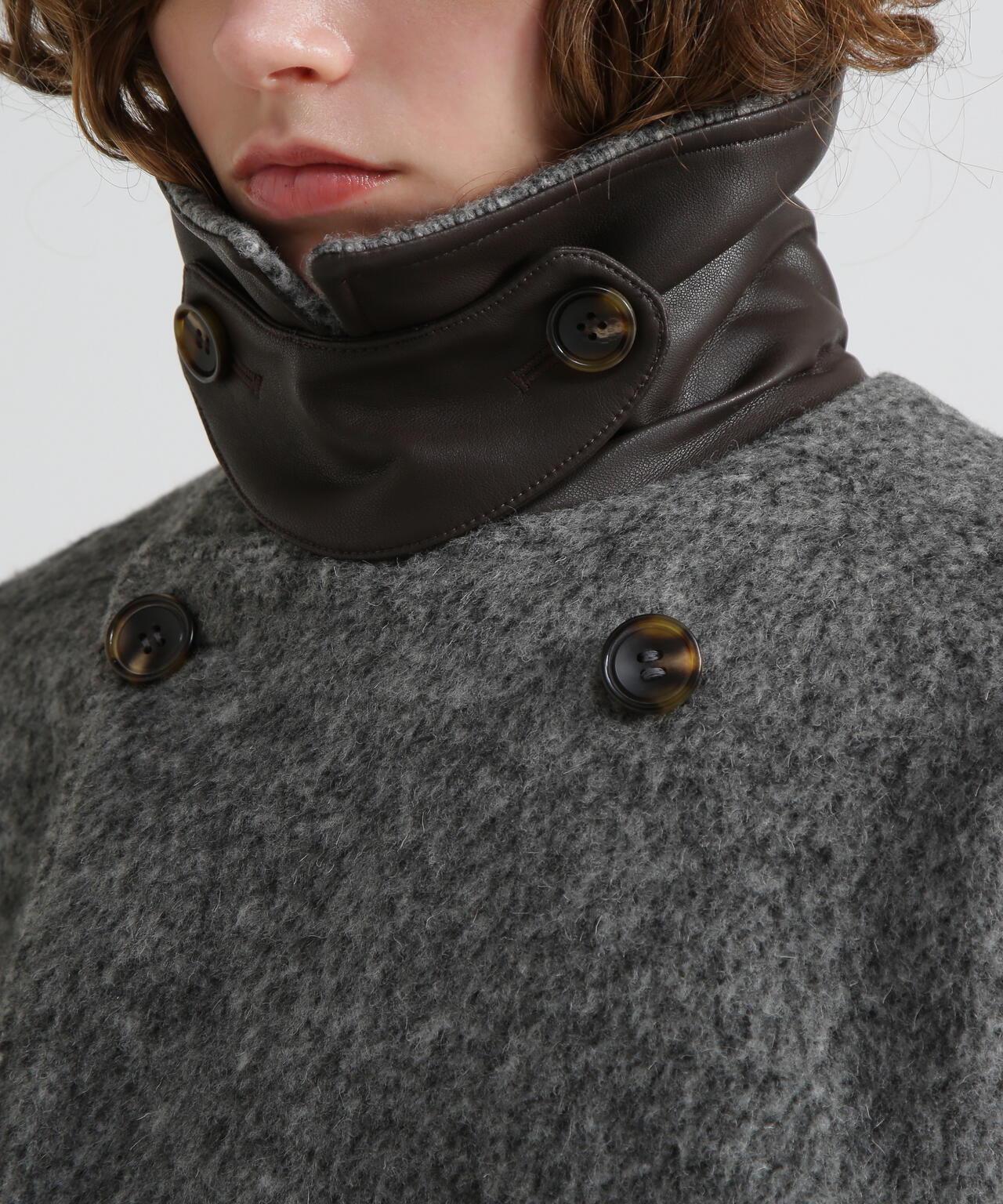 《直営店限定》長毛呢短大衣/長毛呢豌豆大衣