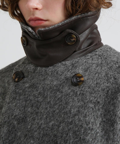 《直営店限定》長毛呢短大衣/長毛呢豌豆大衣