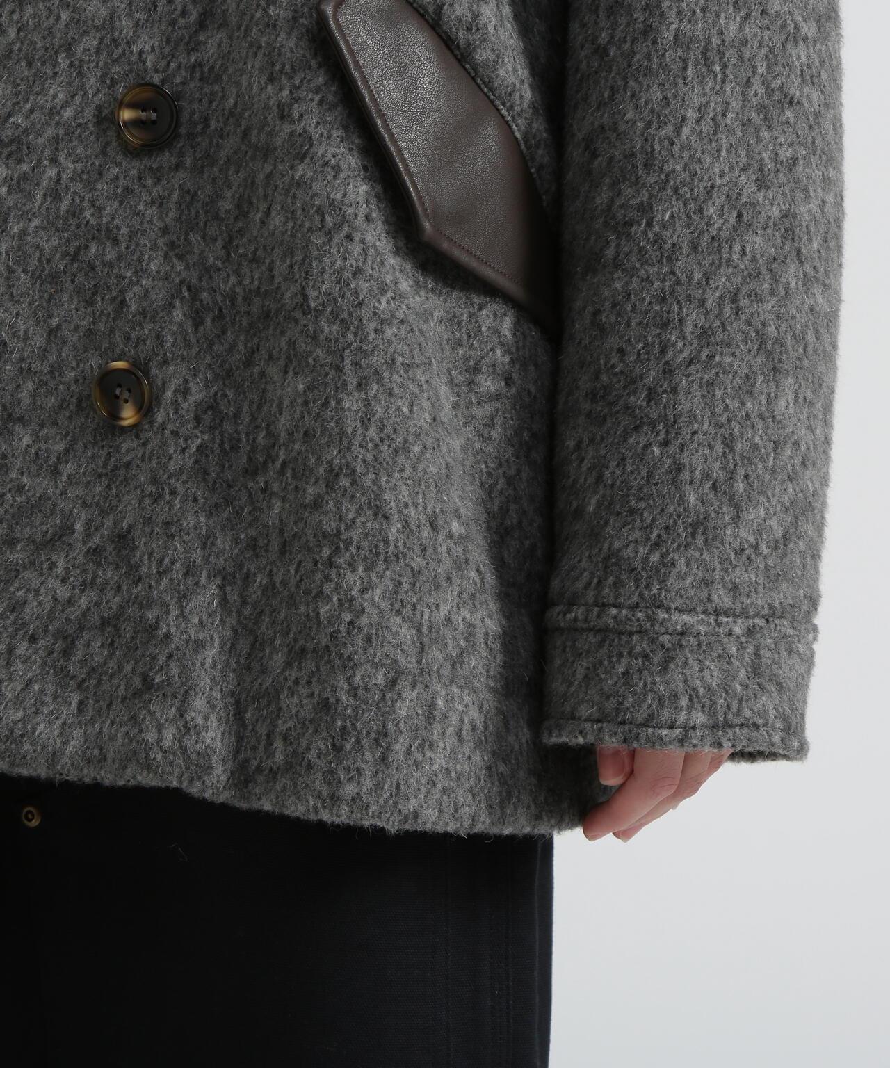 《直営店限定》長毛呢短大衣/長毛呢豌豆大衣