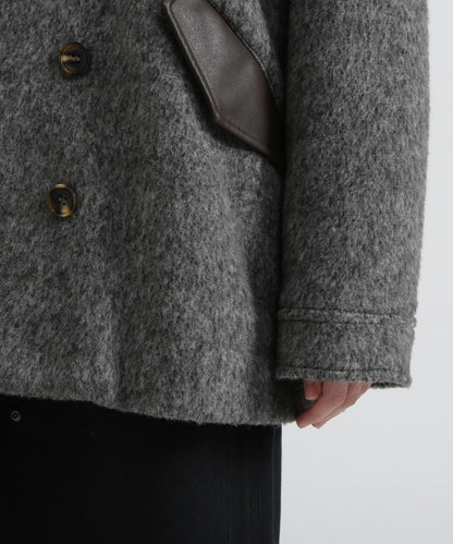 《直営店限定》長毛呢短大衣/長毛呢豌豆大衣